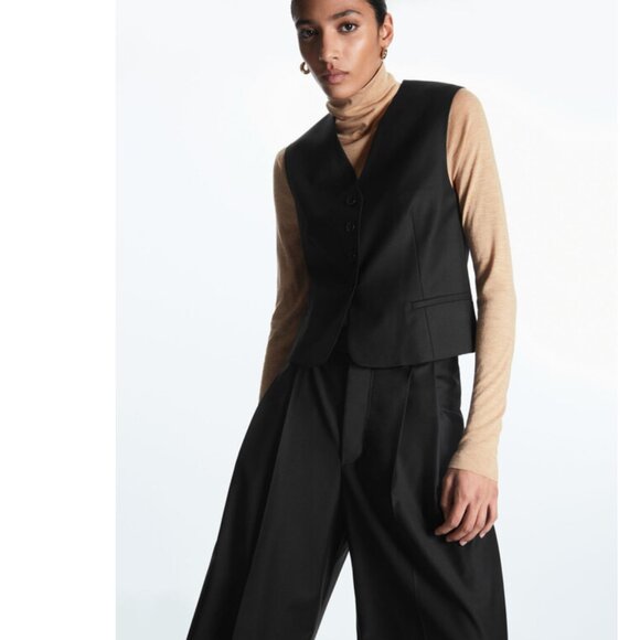 COS Cropped Single-Breasted Waistcoat sz 6 - Picture 4 of 10